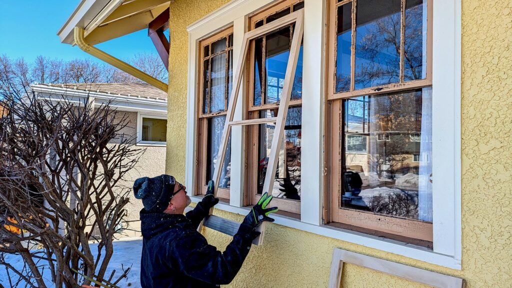 Restoring vintage house windows with wood window repair and renovation by Hayes Windows.
