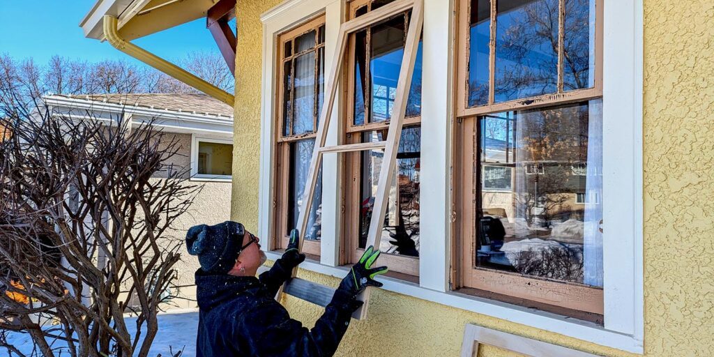 Restoring vintage house windows with wood window repair and renovation by Hayes Windows.